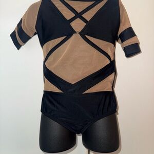 Stylish Black and Tan Kids Bodysuit